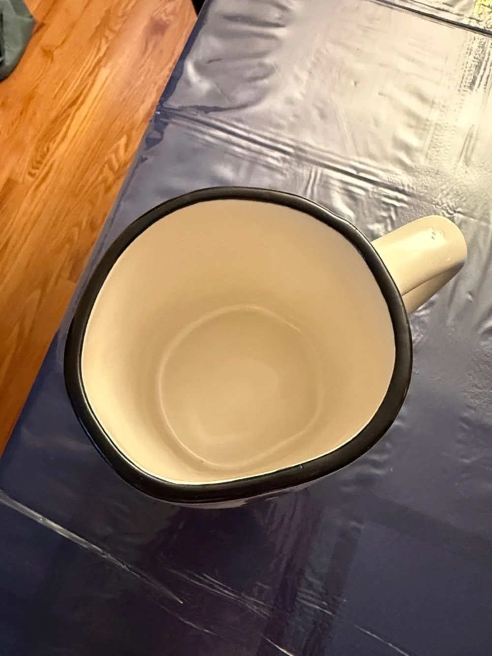 NWOT RAE DUNN Black Gray White Floral Tea Mug